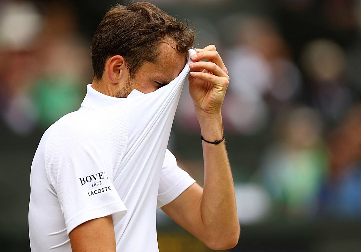 Medvedev, durante el partido contra Carlos Alcaraz