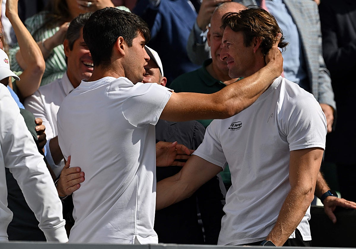 Alcaraz y Ferrero, tras el triunfo en Wimbledon
