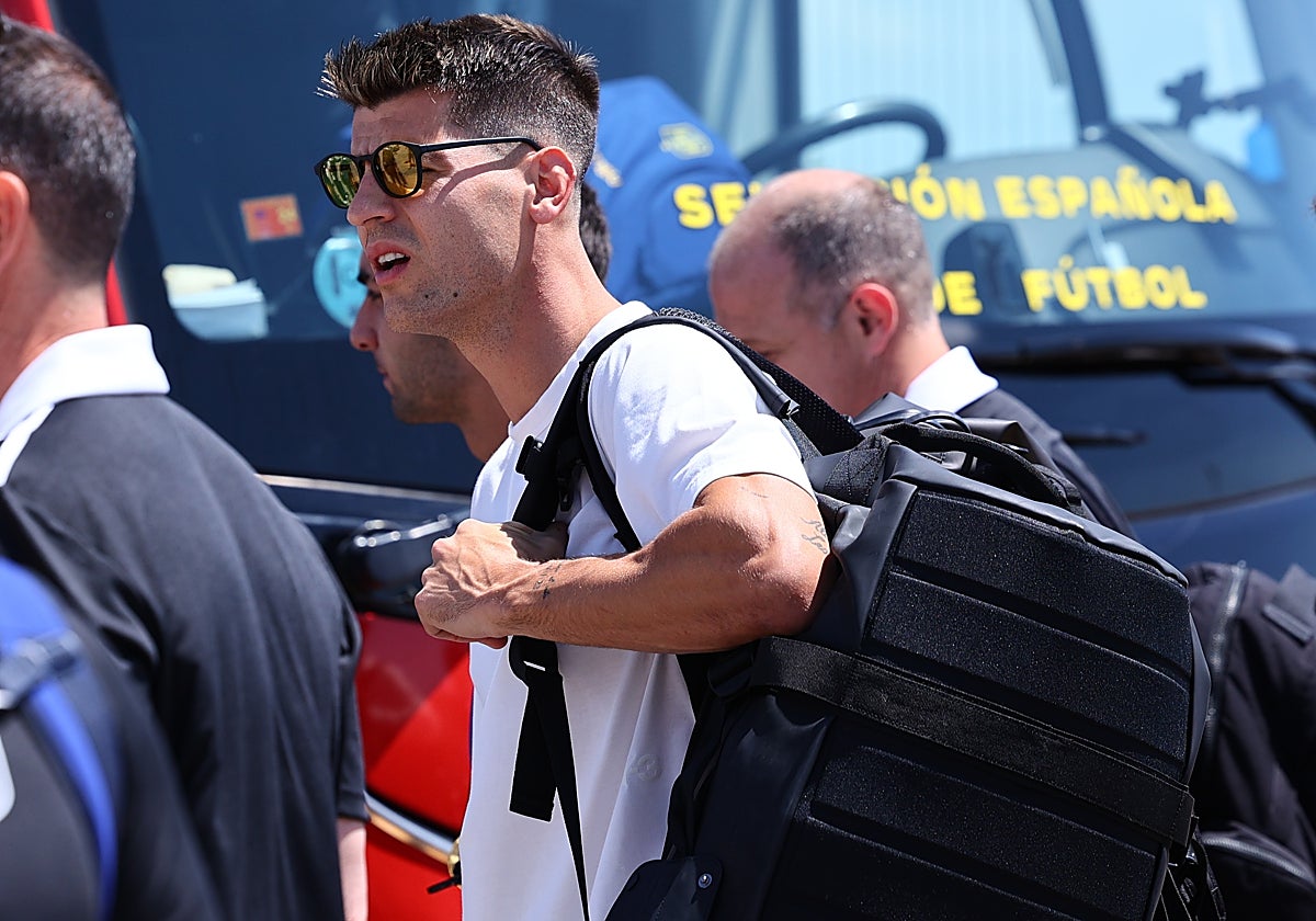Morata, a su llegada a Madrid tras proclamarse campeón de la Eurocopa