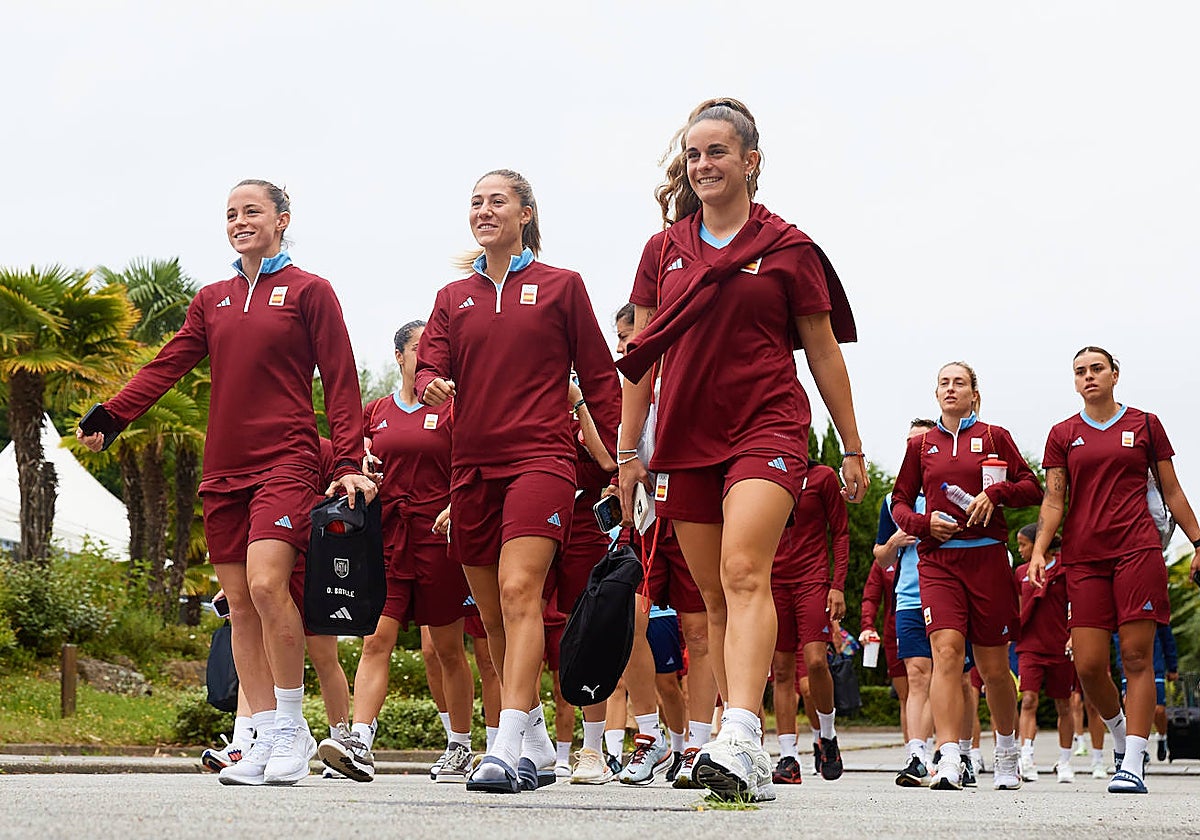 Las jugadoras de la selección española, en Nantes