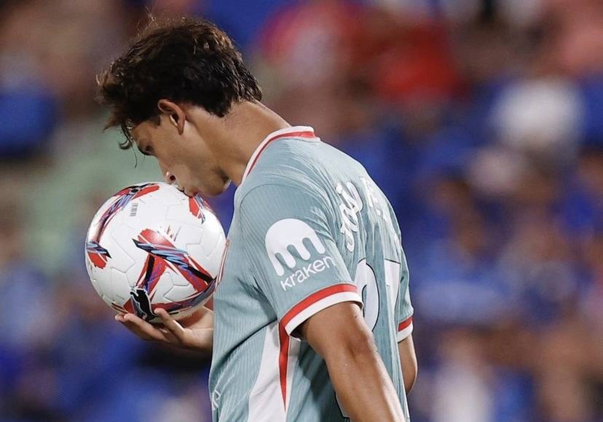 Joao Felix en el partido amistoso que enfrentó al Atlético contra el Getafe