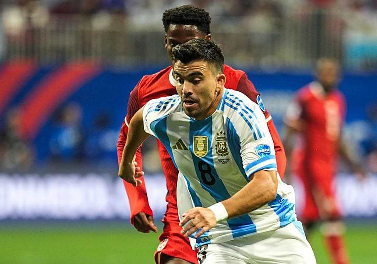 Marcos Acuña, en su debut en la Copa América 2024 frente a Canadá