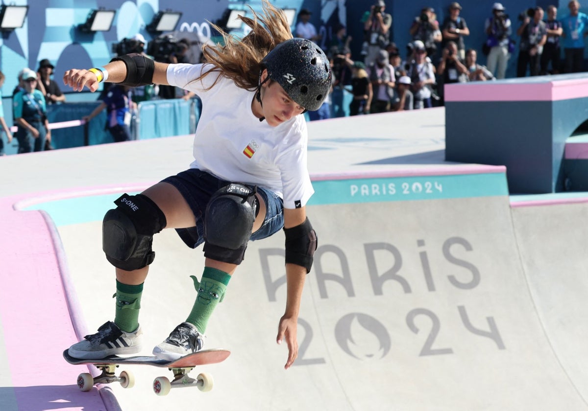 Naia Laso, durante la final de Skateboard