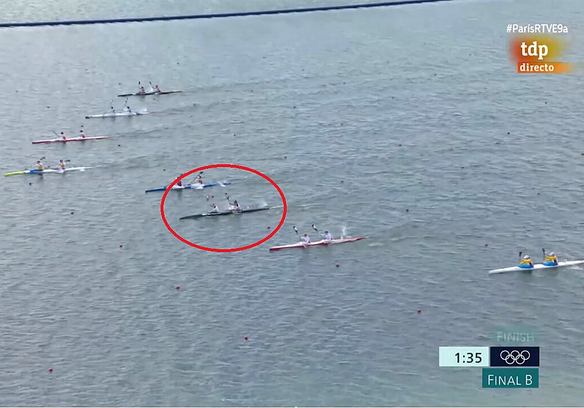 Ouzande y García Otero vuelcan su kayak en la final B del K2 500