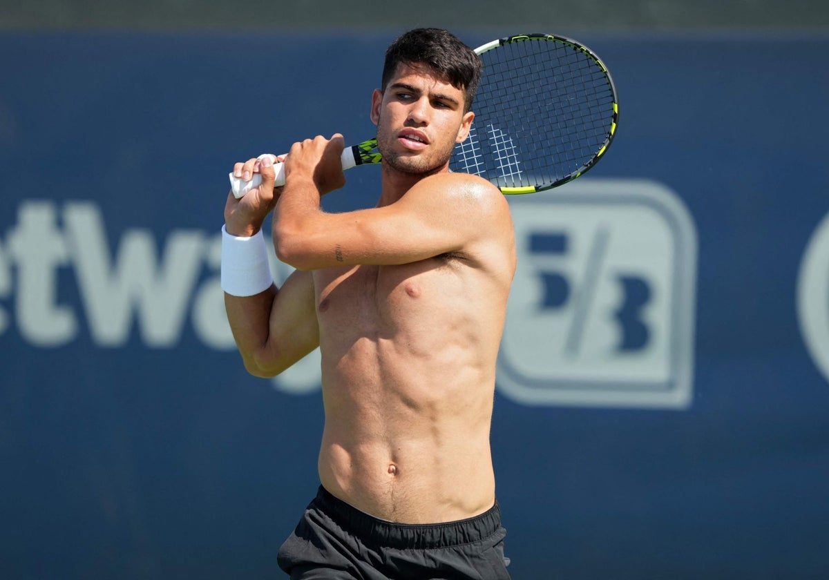 Alcaraz, entrenando para el Masters 1.000 de Cincinnati