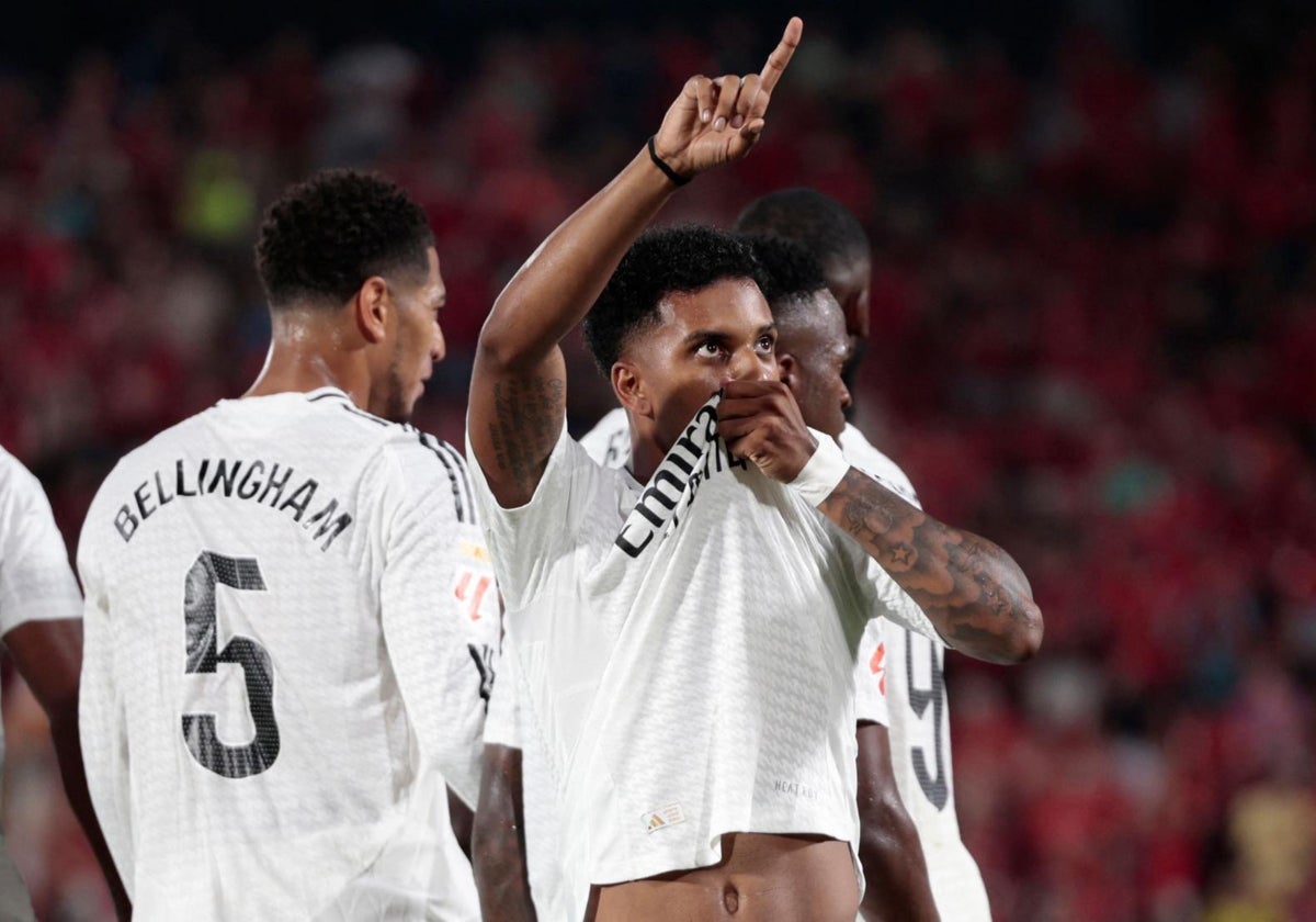 Rodrygo celebra su gol ante el Mallorca