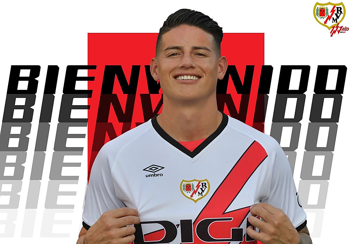 Fotomontaje del Rayo anunciando el fichaje de James