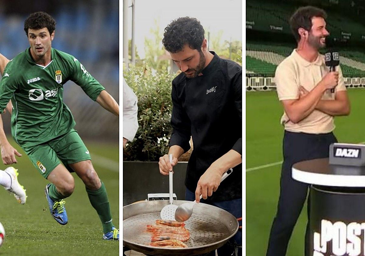 Eneko, en su época de futbolista; el año pasado cuando como cocinero saltó a la fama; y ahora de comentarista