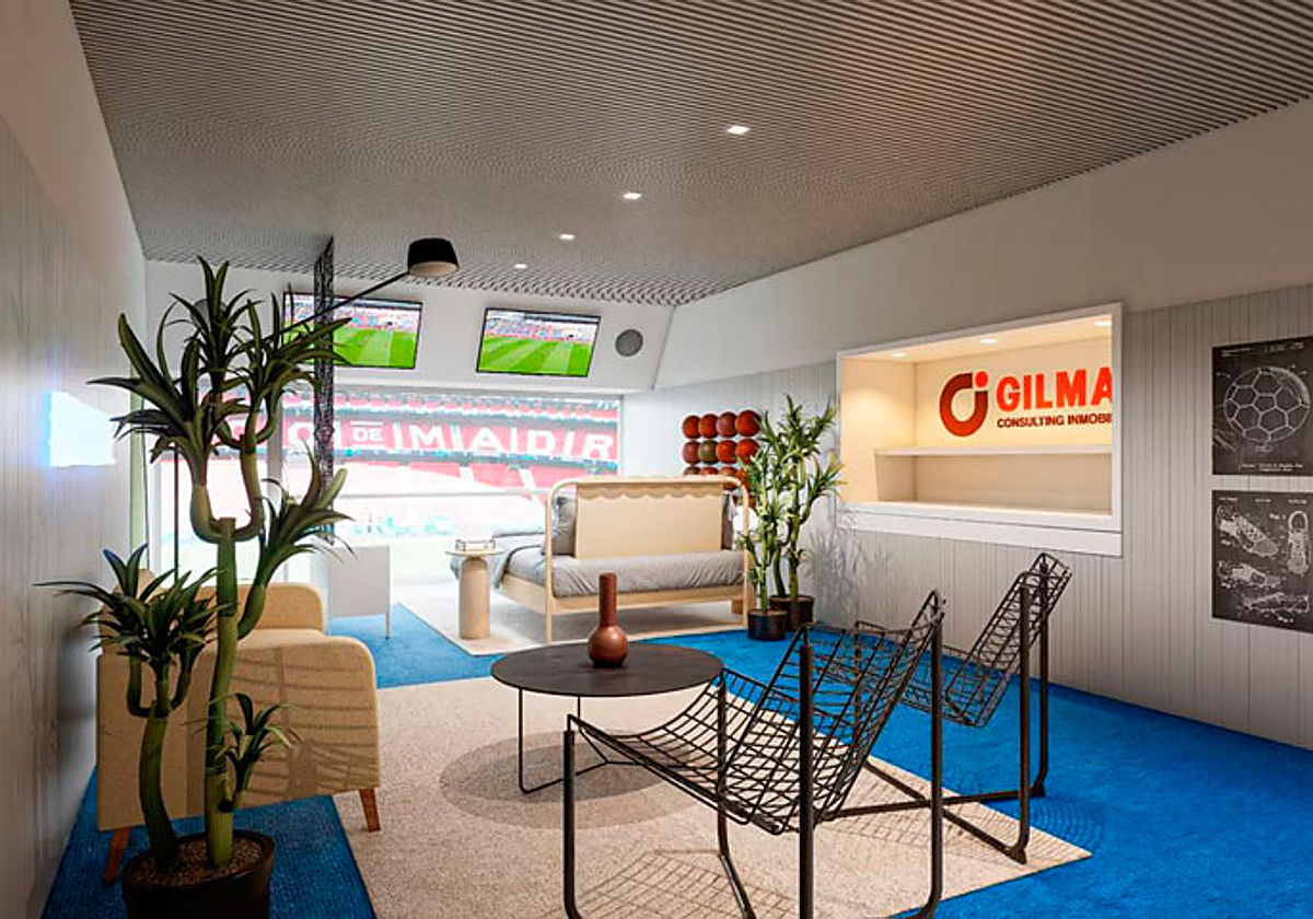 Recreación de la vivienda que habilitará el Atlético de Madrid en uno de sus palcos VIP