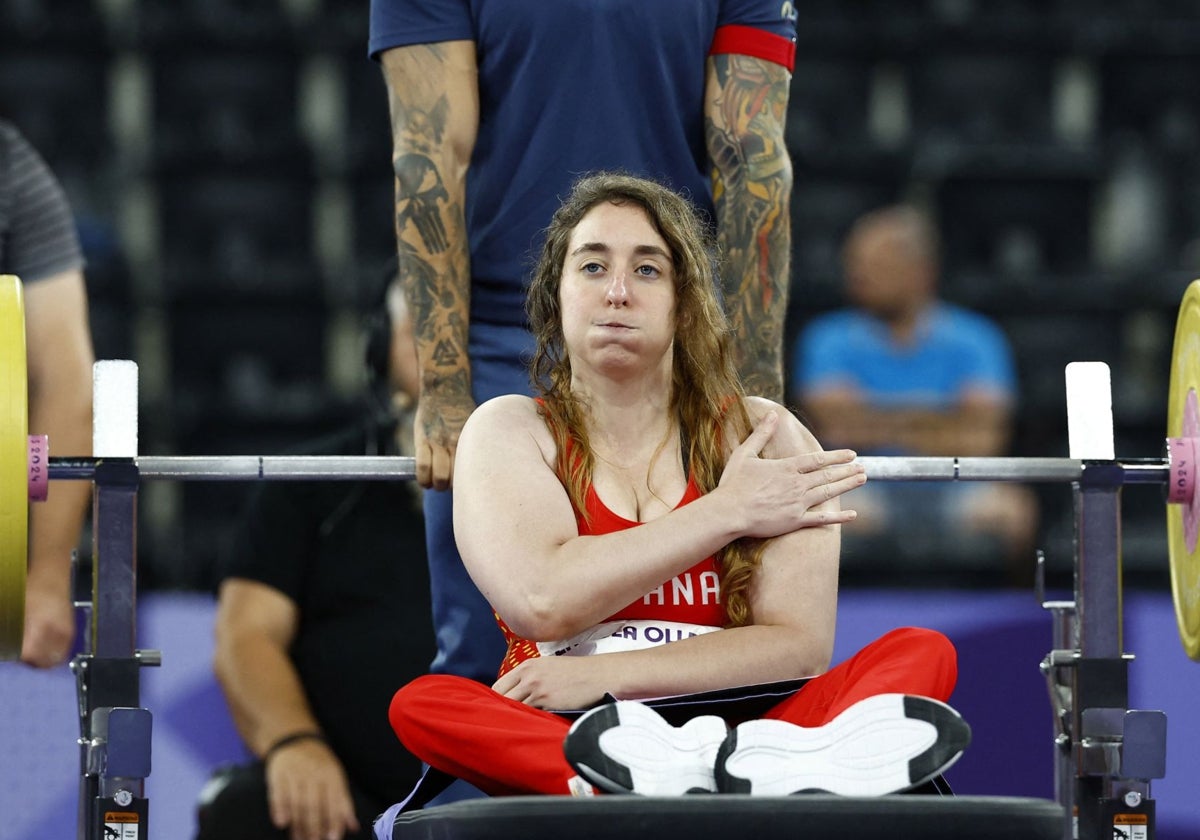 Loida Zabala, durante la final de levantamiento de peso