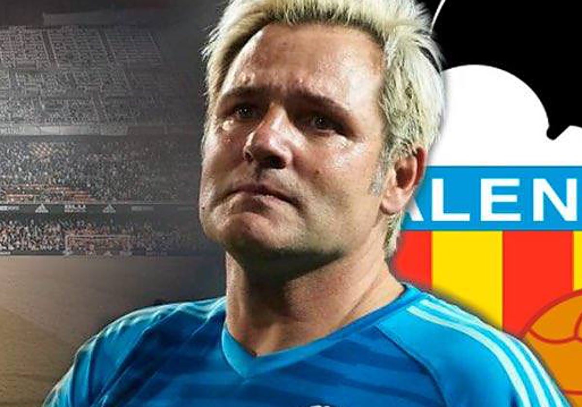 Santiago Cañizares en su etapa como portero del Valencia