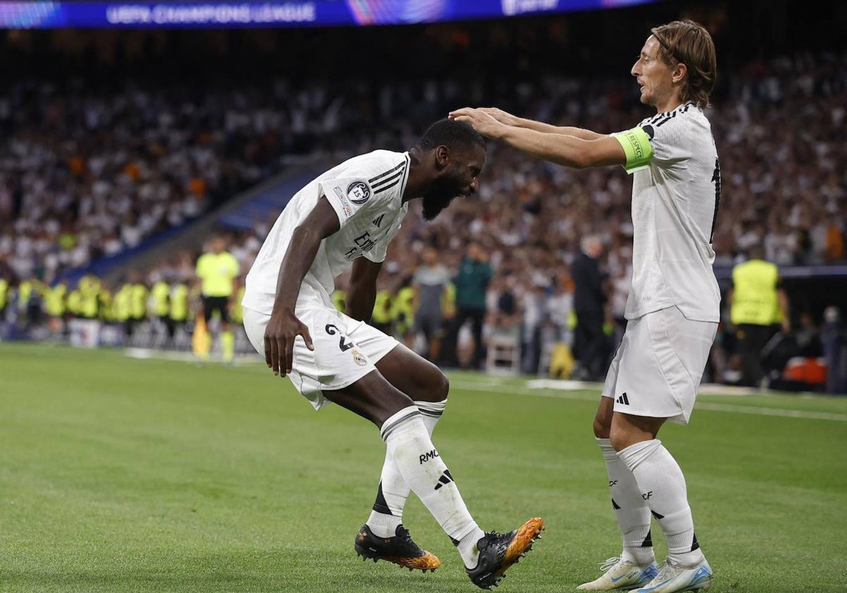 Rüdiger marcó el segundo gol para el Madrid a pase de Modric