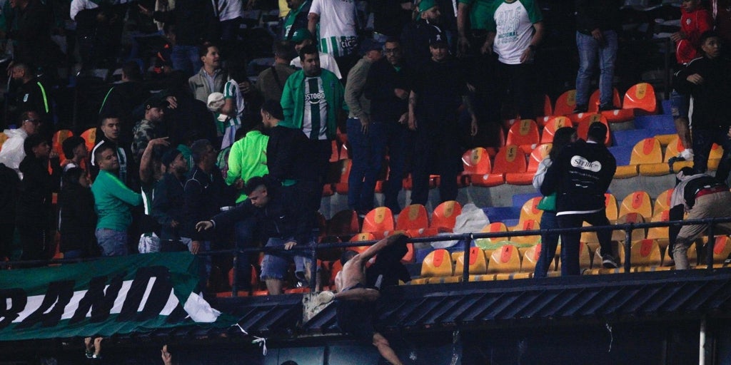 Bochornosa se peleó entre ultras del Atlético Nacional y Junior de Barranquilla, quienes lograron suspender el partido