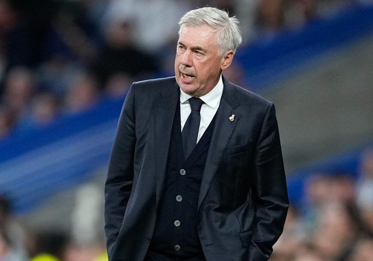 Carlo Ancelotti, durante el pasado Real Madrid-Alavés