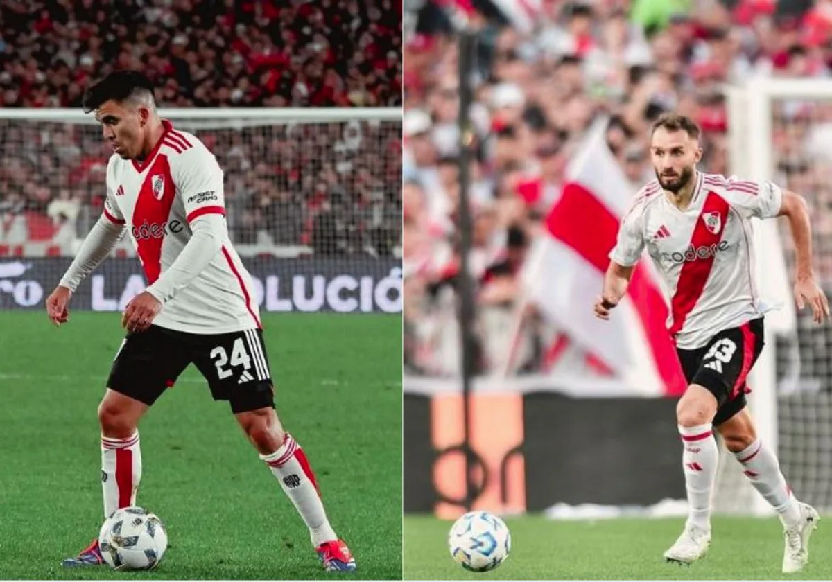 Marco Acuña y Germán Pezzella, jugadores de River Plate