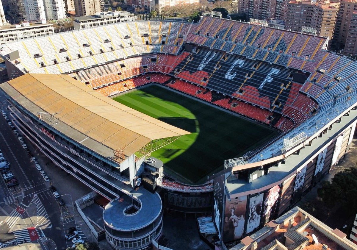 El estadio de Mestalla, donde debía disputarse el Valencia-Real Madrid este sábado