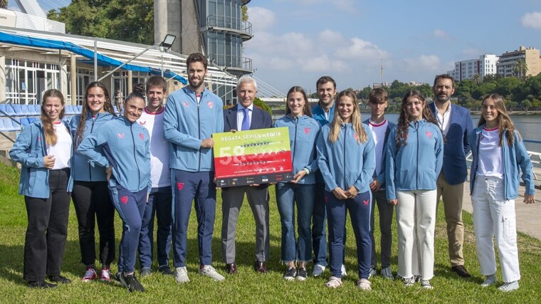 Representatives of Sevilla at the presentation of the Regatta at the CEAR de la Cartuja