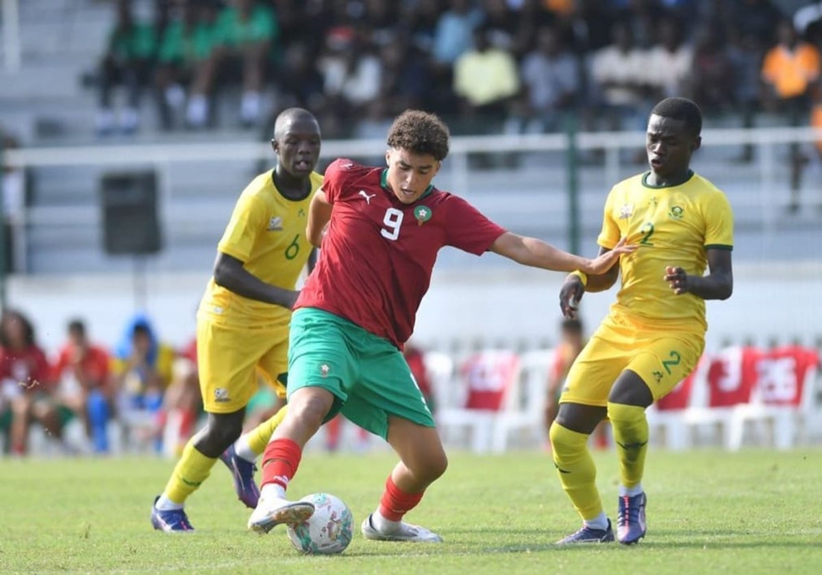 Ziyad Baha durante un partido con la Selección de Marruecos