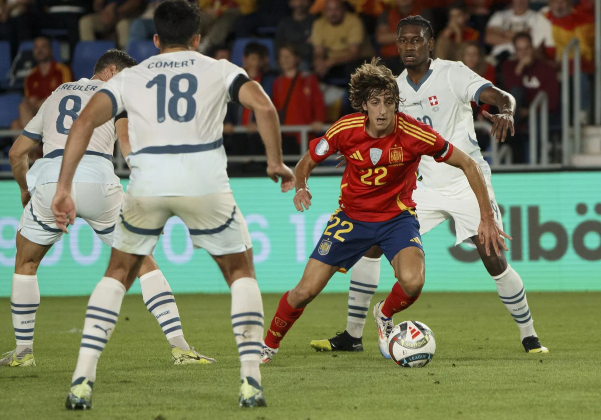 Bryan Gil, antes de marcar el segundo gol ante Suiza