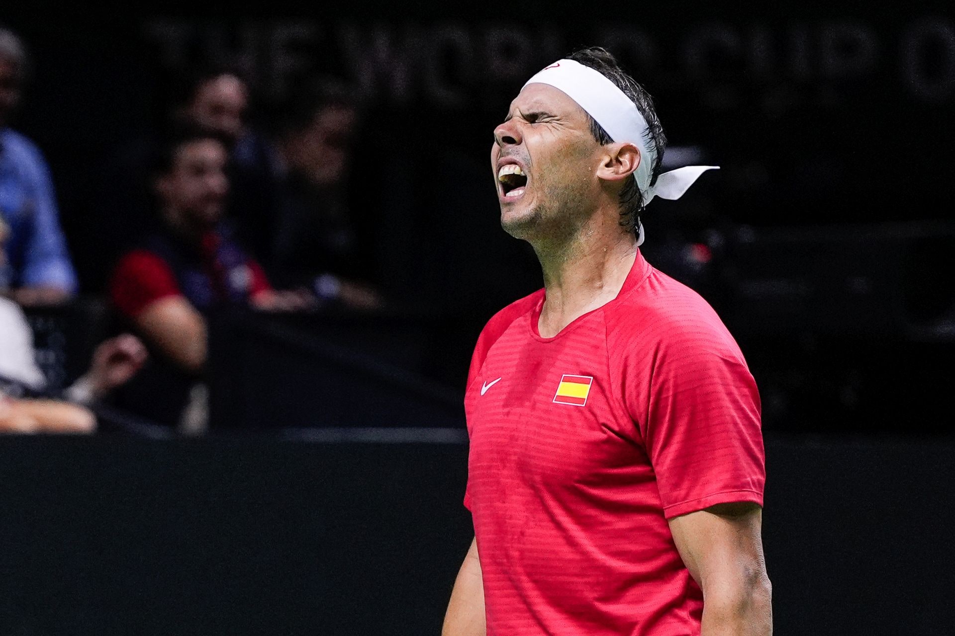 Nadal en su partido de Copa Davis