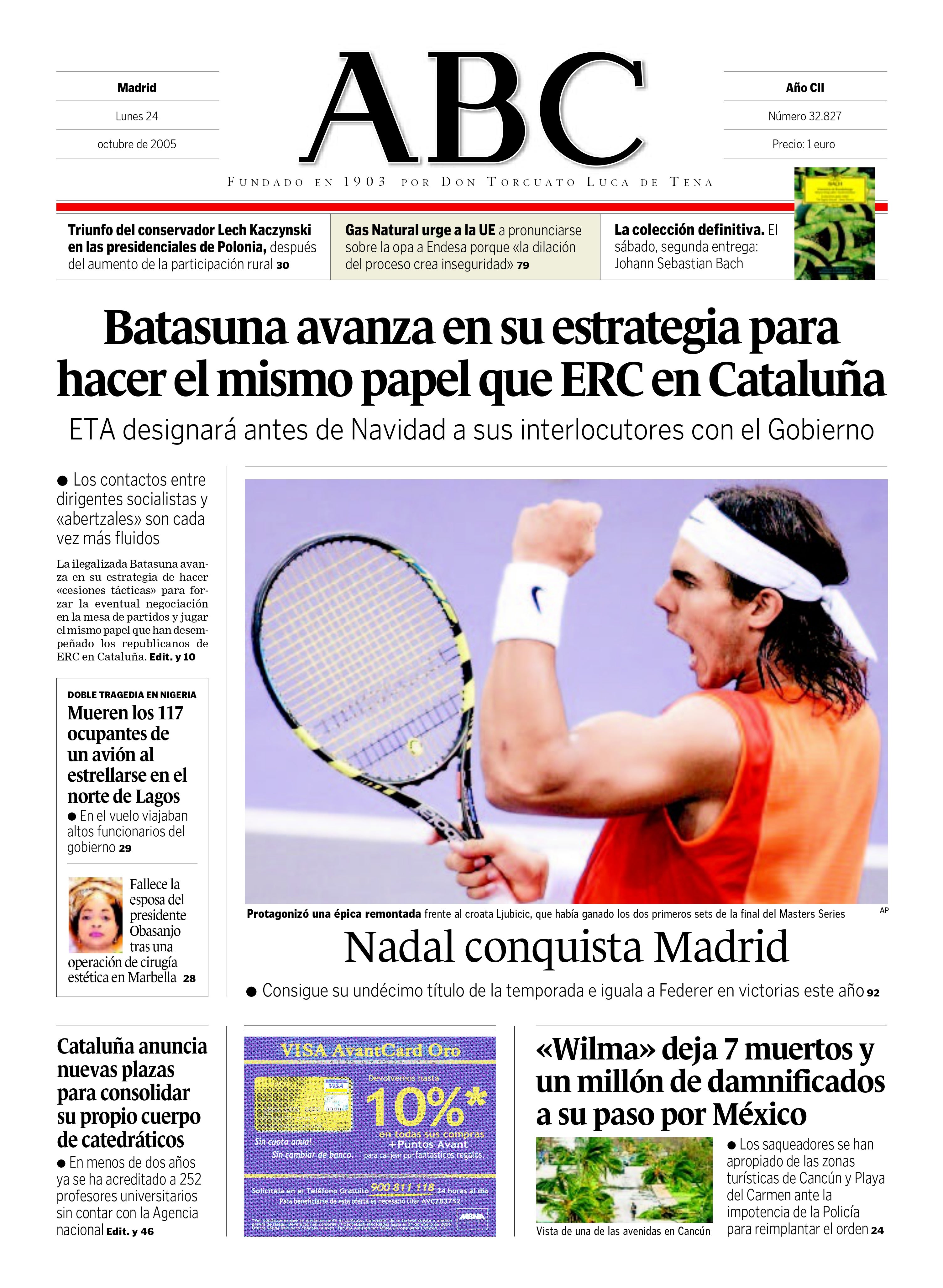 Las 58 portadas de Nadal en ABC