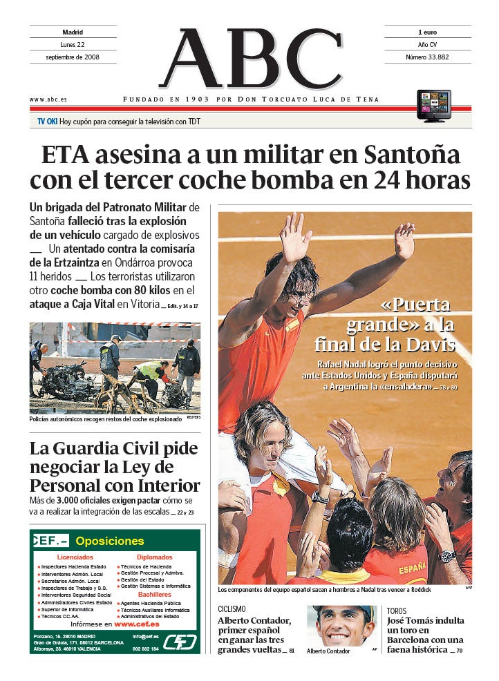 Las 58 portadas de Nadal en ABC