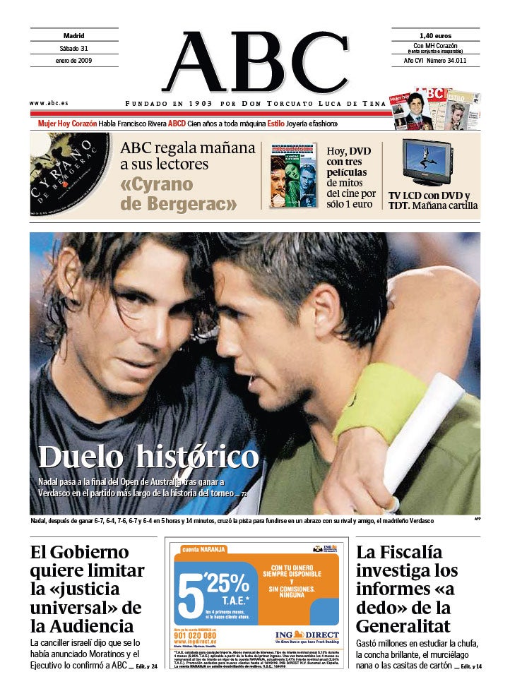 Las 58 portadas de Nadal en ABC