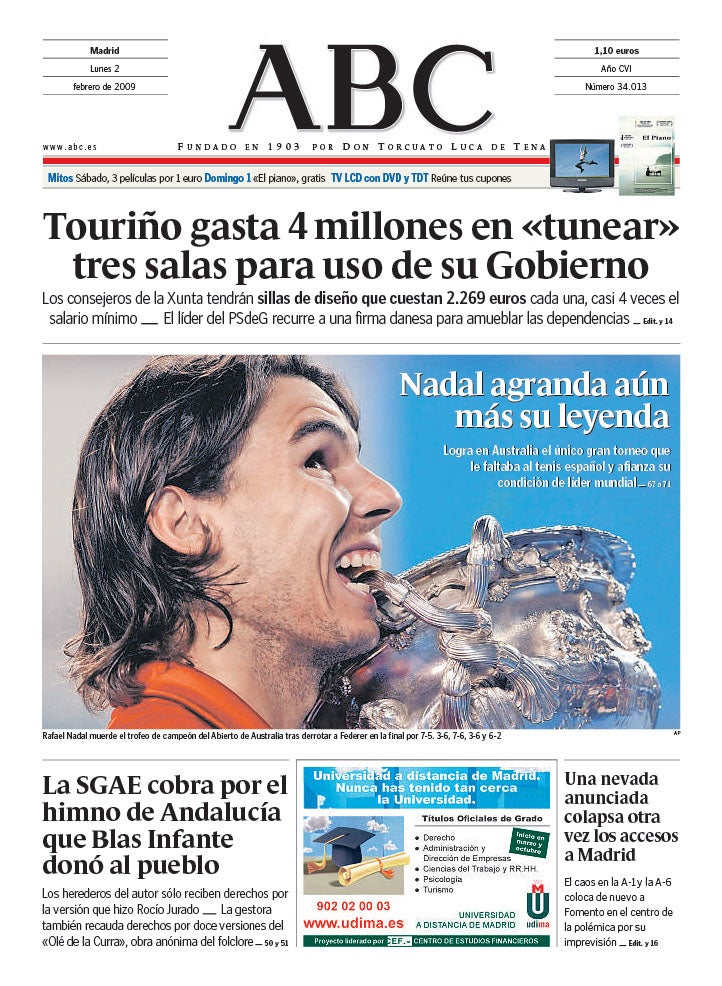 Las 58 portadas de Nadal en ABC