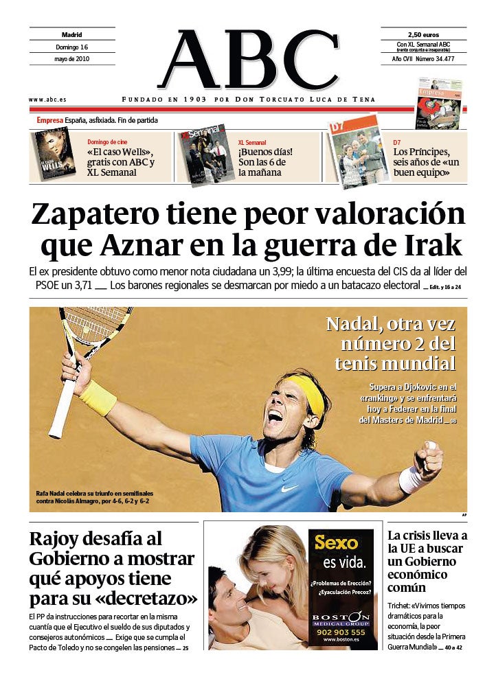 Las 58 portadas de Nadal en ABC