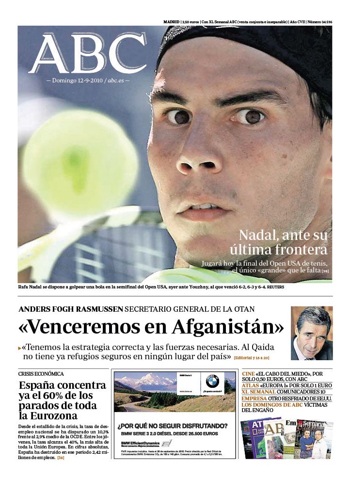 Las 58 portadas de Nadal en ABC