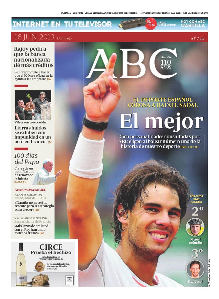 Las 58 portadas de Nadal en ABC