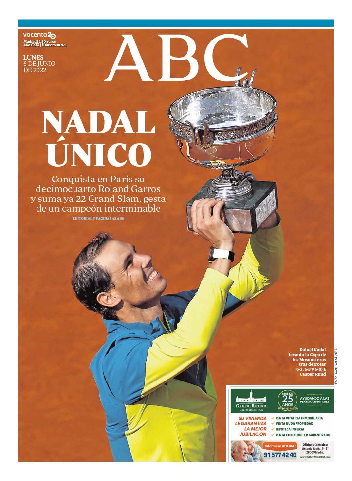 Las 58 portadas de Nadal en ABC