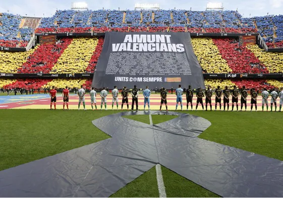 Emotivo homenaje en Mestalla por las víctimas de la DANA