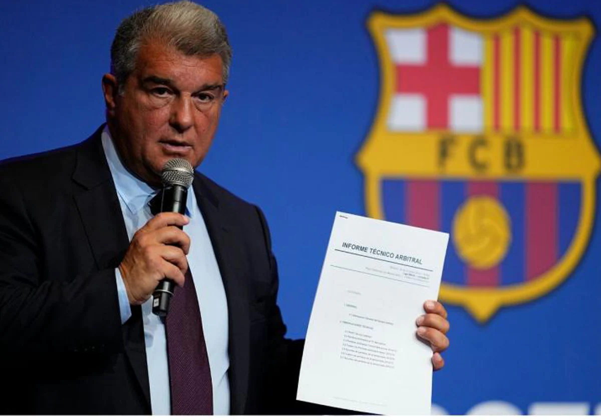 Joan Laporta durante un acto oficial del Barcelona