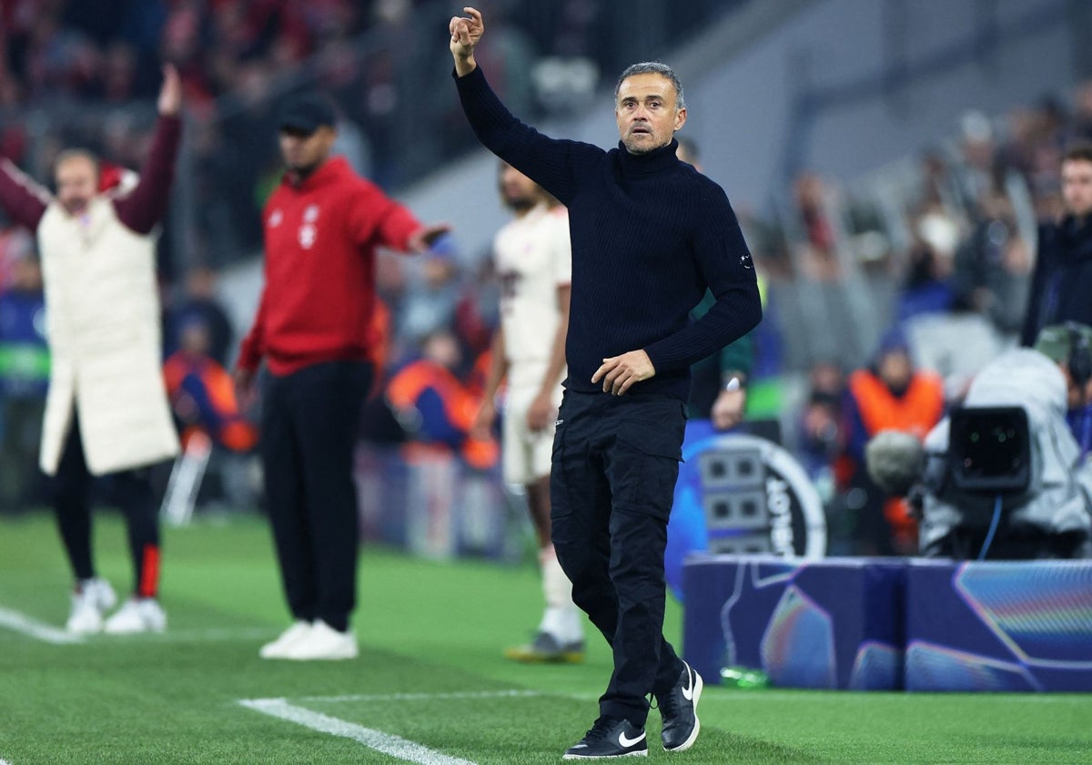 Luis Enrique, durante el partido de su equipo ante el Bayern