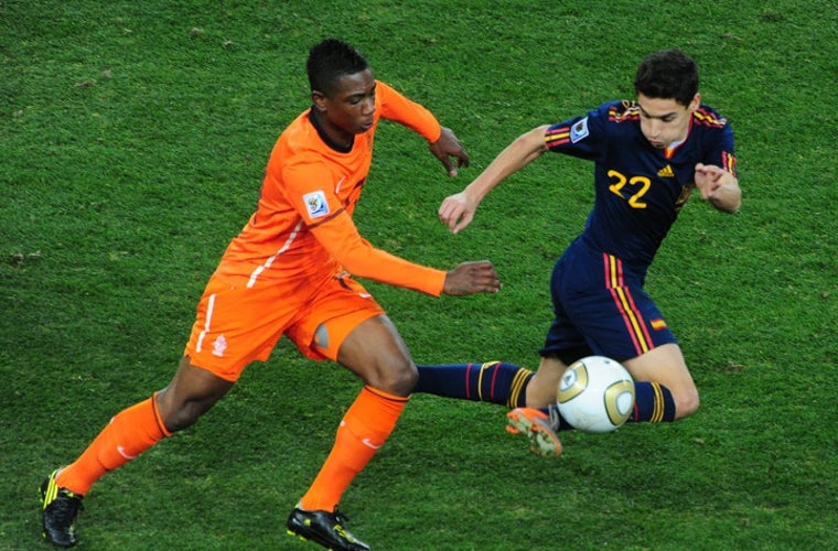 Jesús Navas, durante la final del Mundial disputado en Sudáfrica en 2010