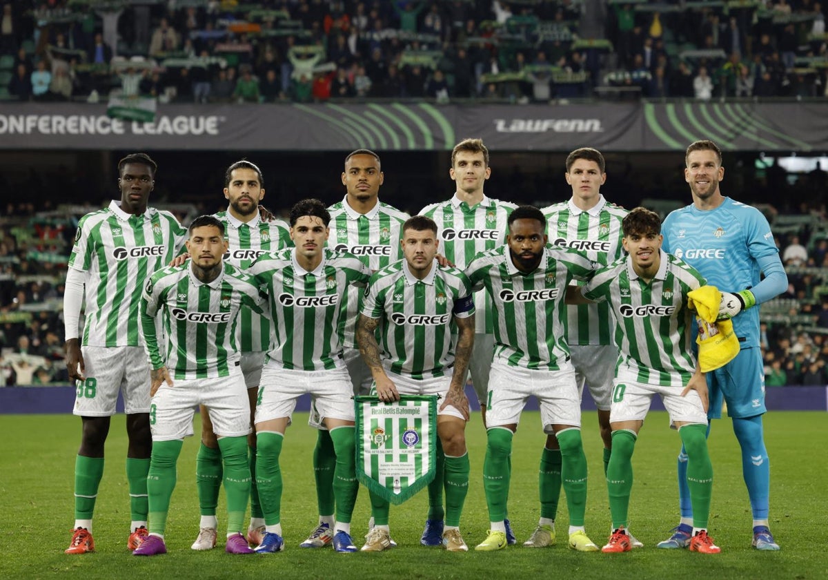 Once inicial del Betis este jueves en la sexta y última jornada de la fase de liga de la Conference League