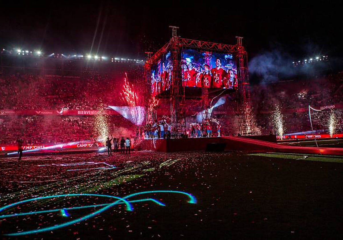 Celebración del título de la Europa League en el Sánchez-Pizjuán