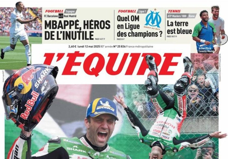 Portada del diario francés L'Équipe