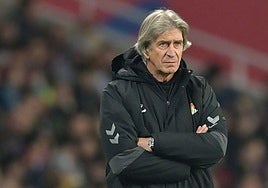 Manuel Pellegrini, durante el Barcelona - Betis de la Copa del Rey
