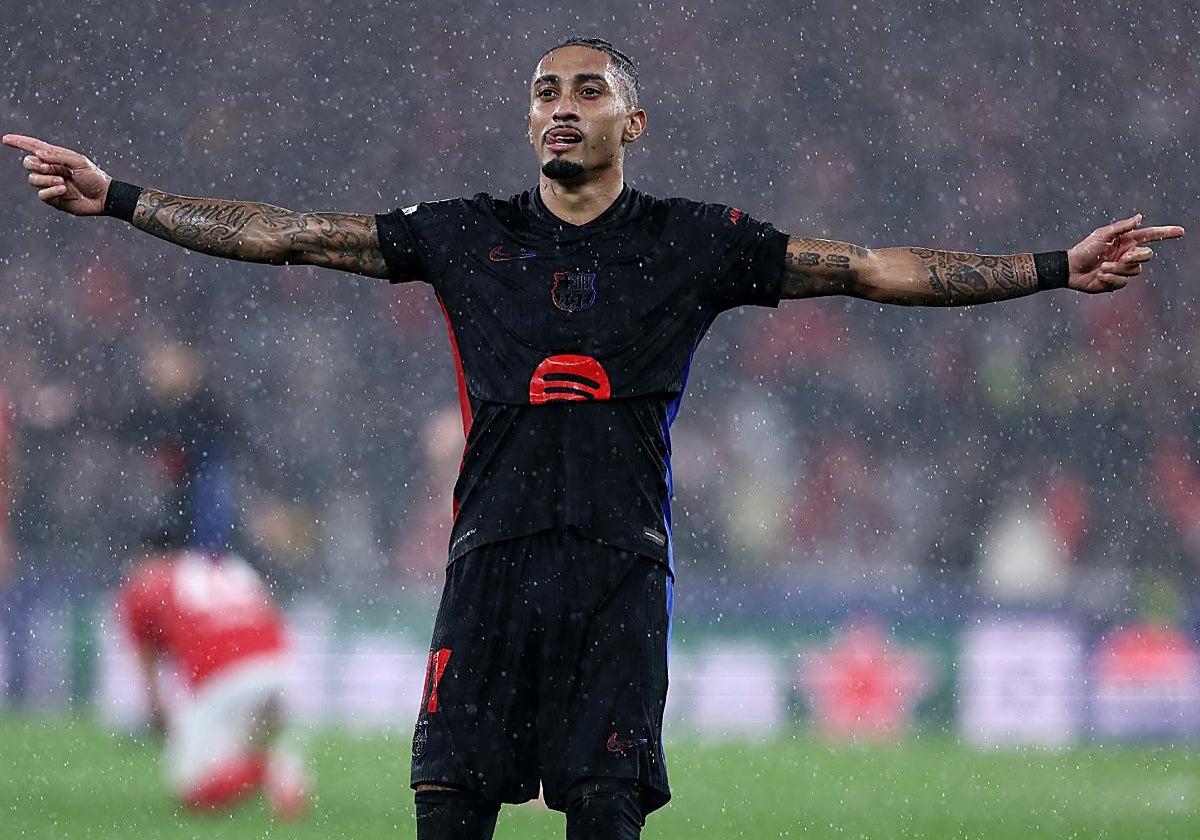 Raphinha, tras marcar el gol del triunfo