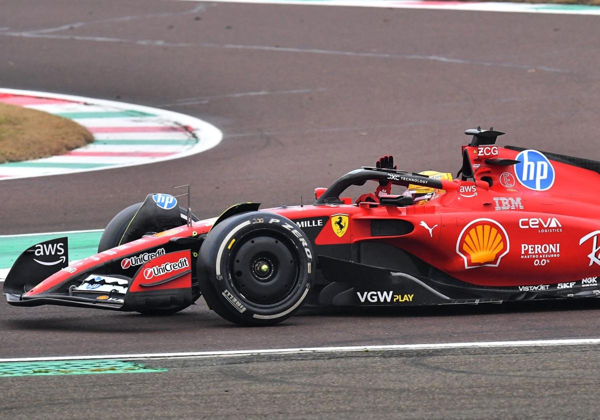 Lewis Hamilton, en su debut con Ferrari