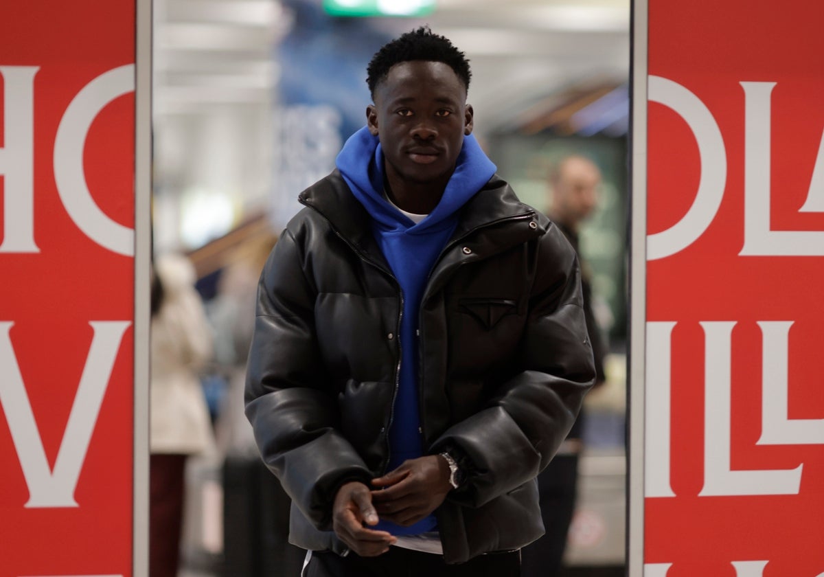 Akor Adams, a su llegada al aeropuerto de Sevilla el pasado sábado