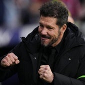 Simeone, durante el Atlético-Mallorca