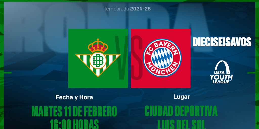 Horario y proceso de entradas para el Betis - Bayern Múnich de la Youth League