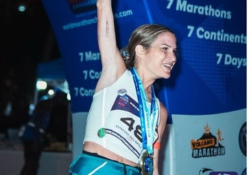 Verdeliss, tras terminar ganadora el Desafío mundial de maratón