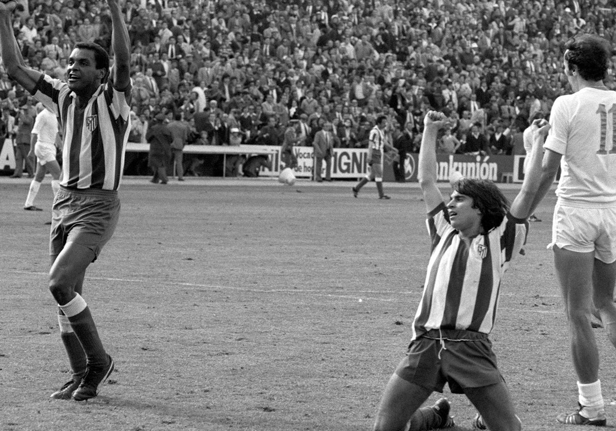 Luiz Pereira cantó el alirón con el Atlético en el Bernabéu tras el derbi de Liga jugado en 1977