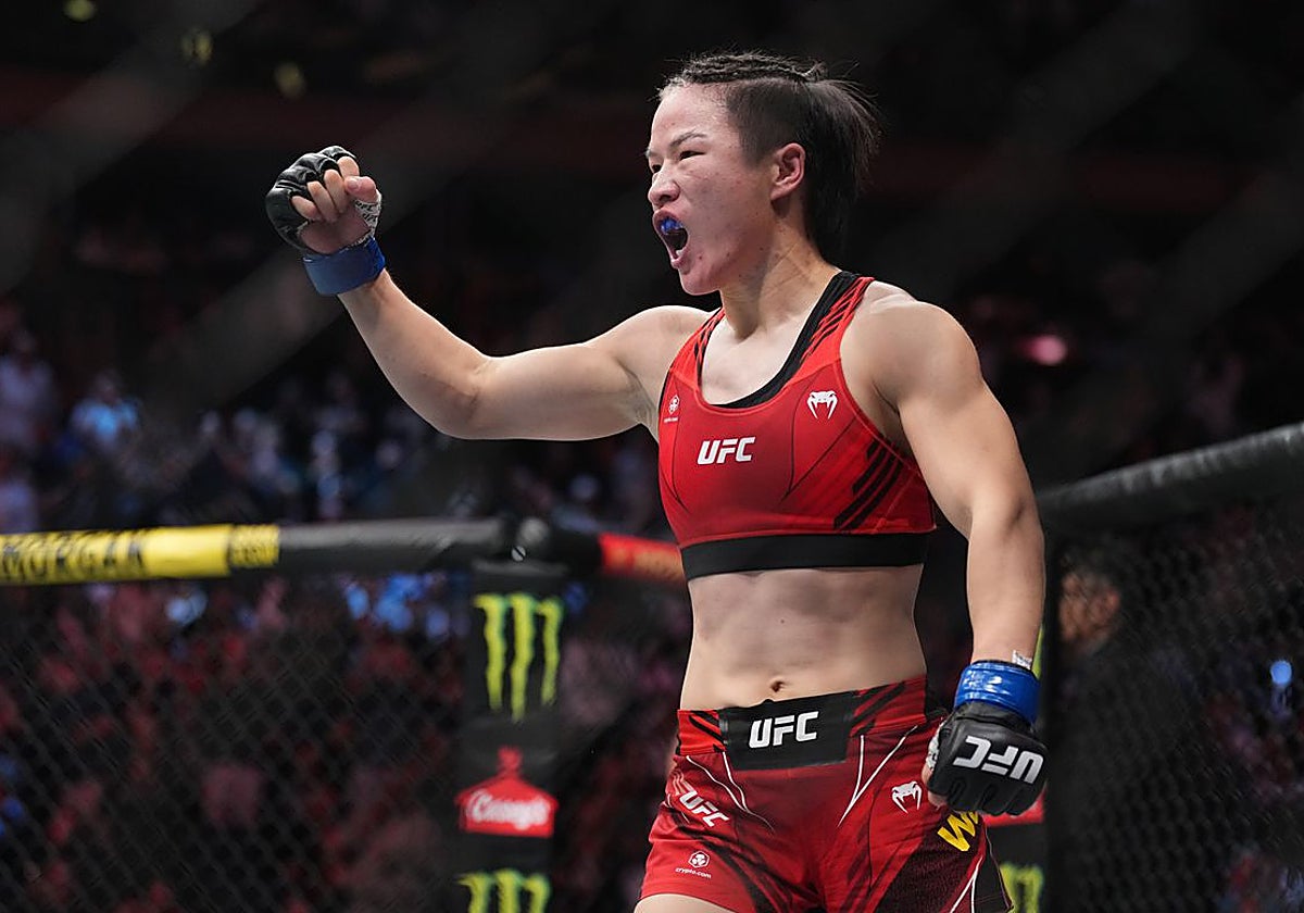 Weili Zhang en uno de sus combates