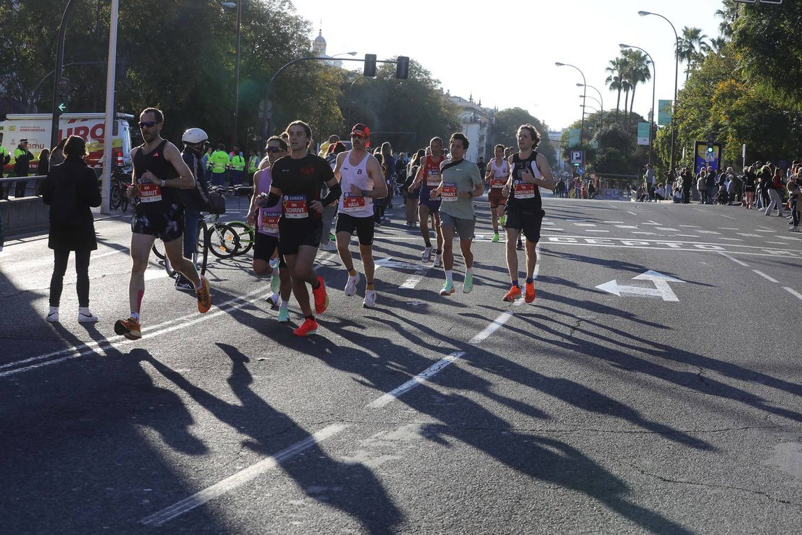 Un total de 14.000 corredores se han dado cita en esta maratón de 2025 en la capital sevillana 