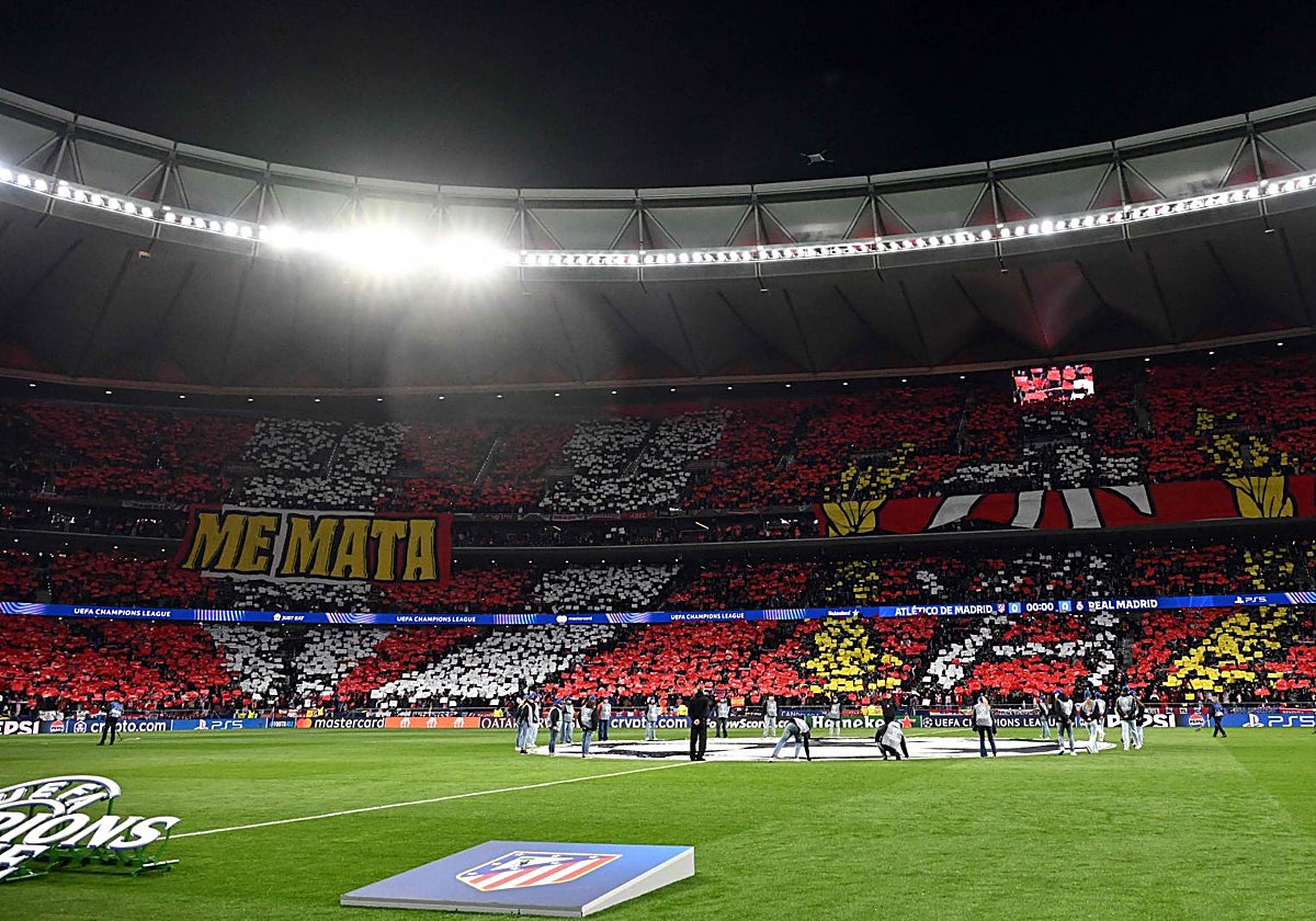 Mosaico con el que el Metropolitano recibe el Atlético-Madrid